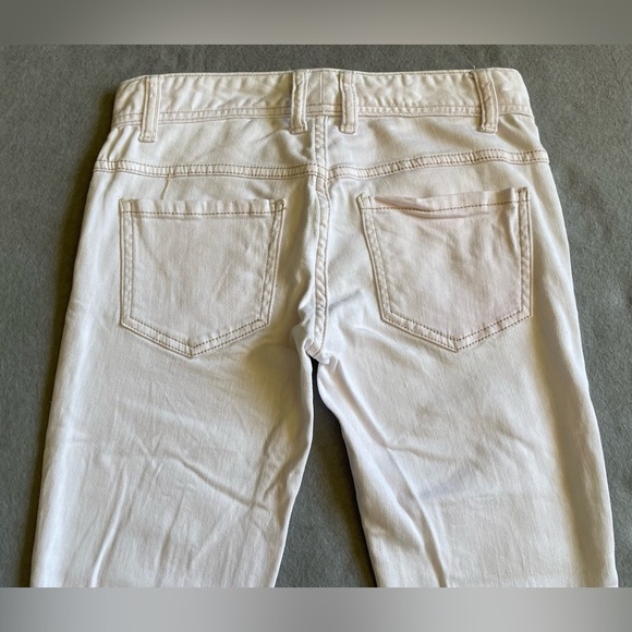 Free People Jeans Women’s 25 x 24.5 White Skinny Low Rise Distressed Cotton - Picture 6 of 9